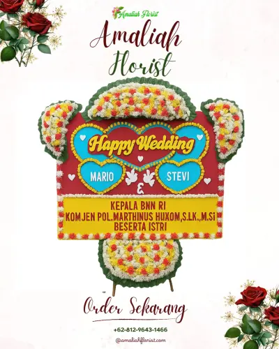 Karangan Papan Bunga Pernikahan di Temesi
